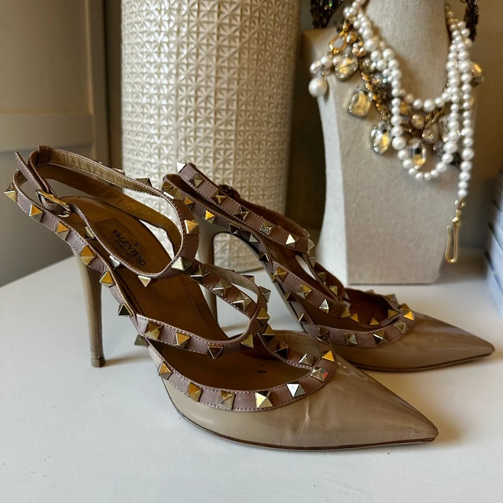 Valentino Garavani Patent Rockstud Caged Pumps 100 MM - Picture 4 of 13